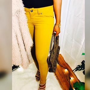 Mustard Stretchy Skinny Leg Pants